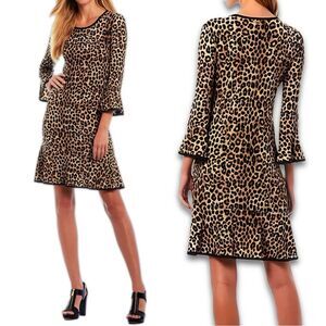 MICHAEL Michael Kors Leopard Print Bell-Sleeve Dress